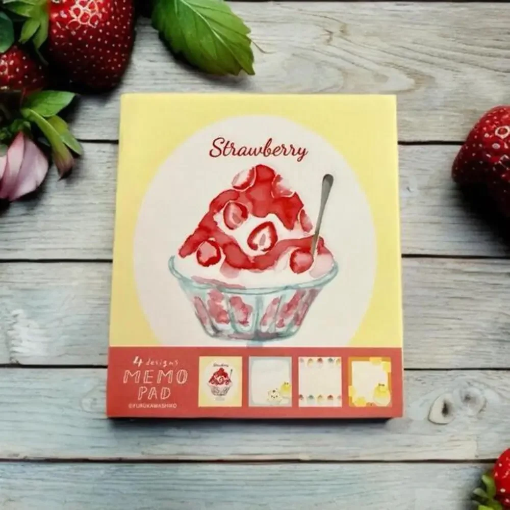 Furukawashiko Memo Pad - Strawberry Shaved Ice, Japanese Summer Treats Dessert